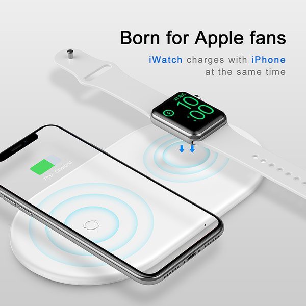 Đế sạc nhanh không dây 2 trong 1 Baseus Dual Smart Wireless Charging Pillow dùng cho Smartphone và Apple Watch