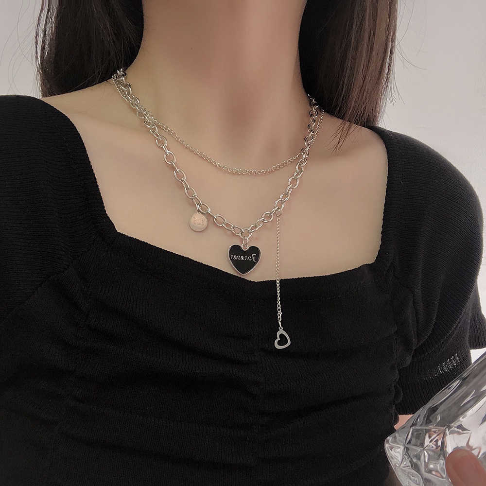 Vòng cổ Hai Lớp Hình Trái Tim Thời Trang Dành Cho Nữ