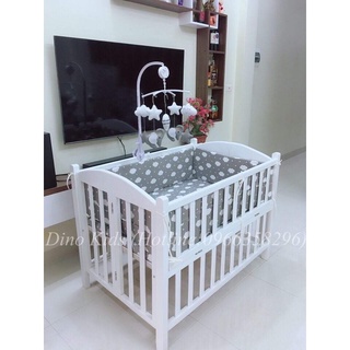 Bộ quây 4 tấm cho nôi cũi chất cotton lụa Hàn