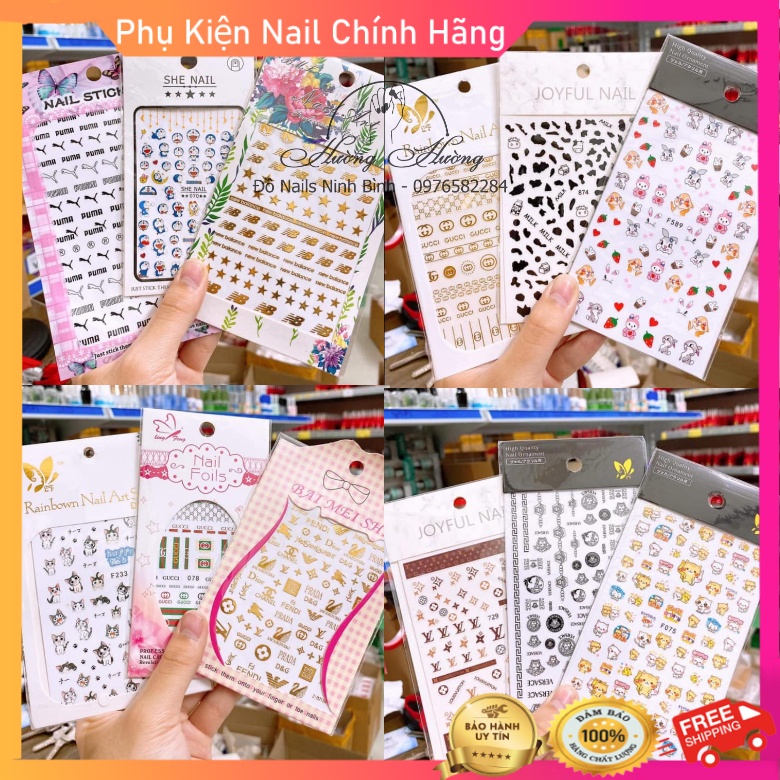 [Tổng hợp] Stick dán móng tay doremon, puma, stick hoa dán móng, nail stick trang trí móng