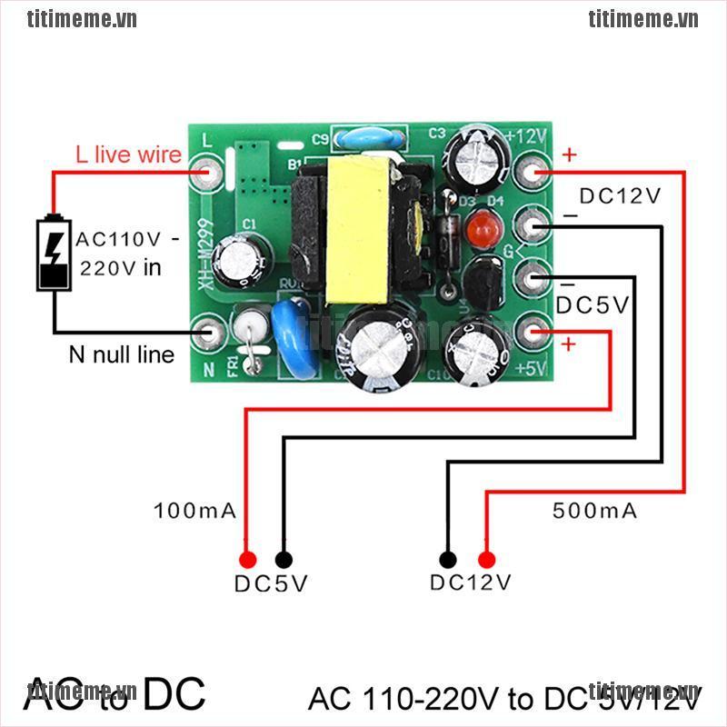 Bảng Mạch Chuyển Đổi Ac-Dc Ac110V 220v Sang Dc 12v 0.2a + 5v