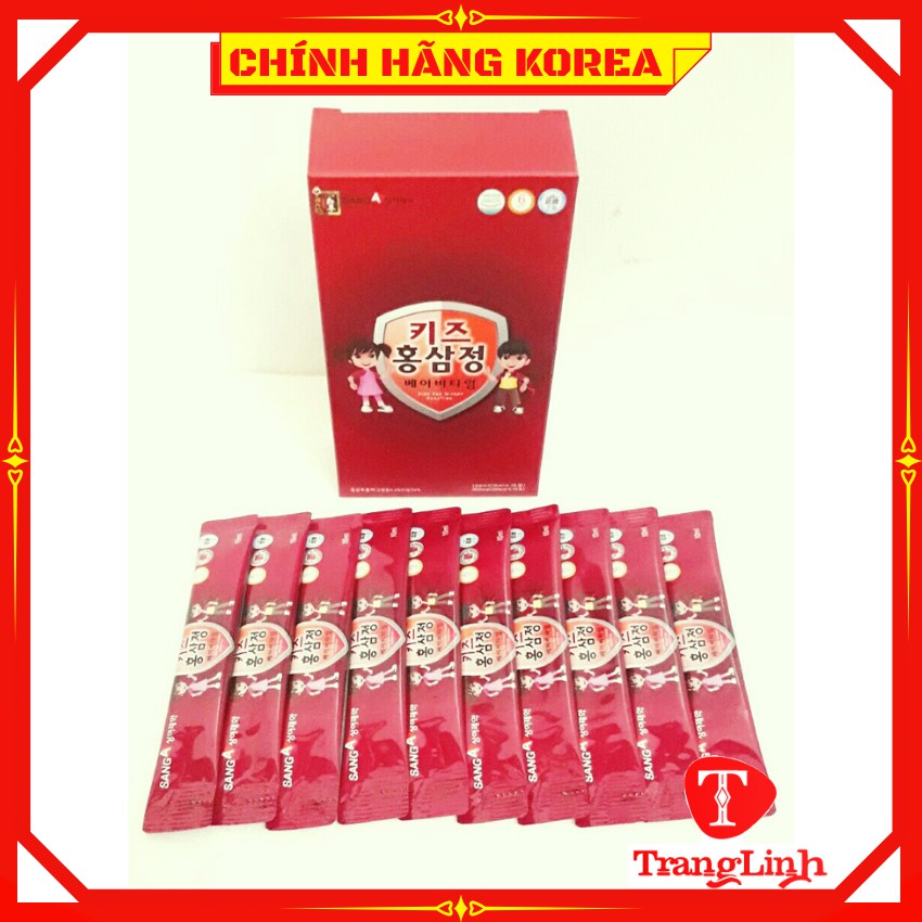 Nước hồng sâm trẻ em SangA nguyên chất, hộp 30 gói - Hồng sâm baby hàn quốc - tranglinhkorea