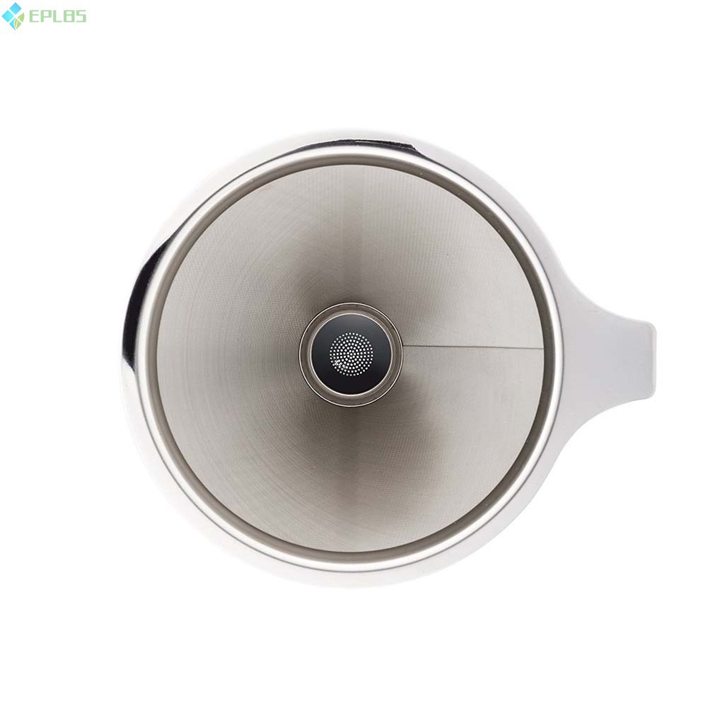 EPLBS New Stainless Steel Pour Over Cone Coffee Dripper Mesh Filter Paperless Home Kitchen Coffee Shop Brewing Tool