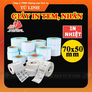 Giấy 70x50 mm decal in mã vạch, tem trà sữa, in nhiệt