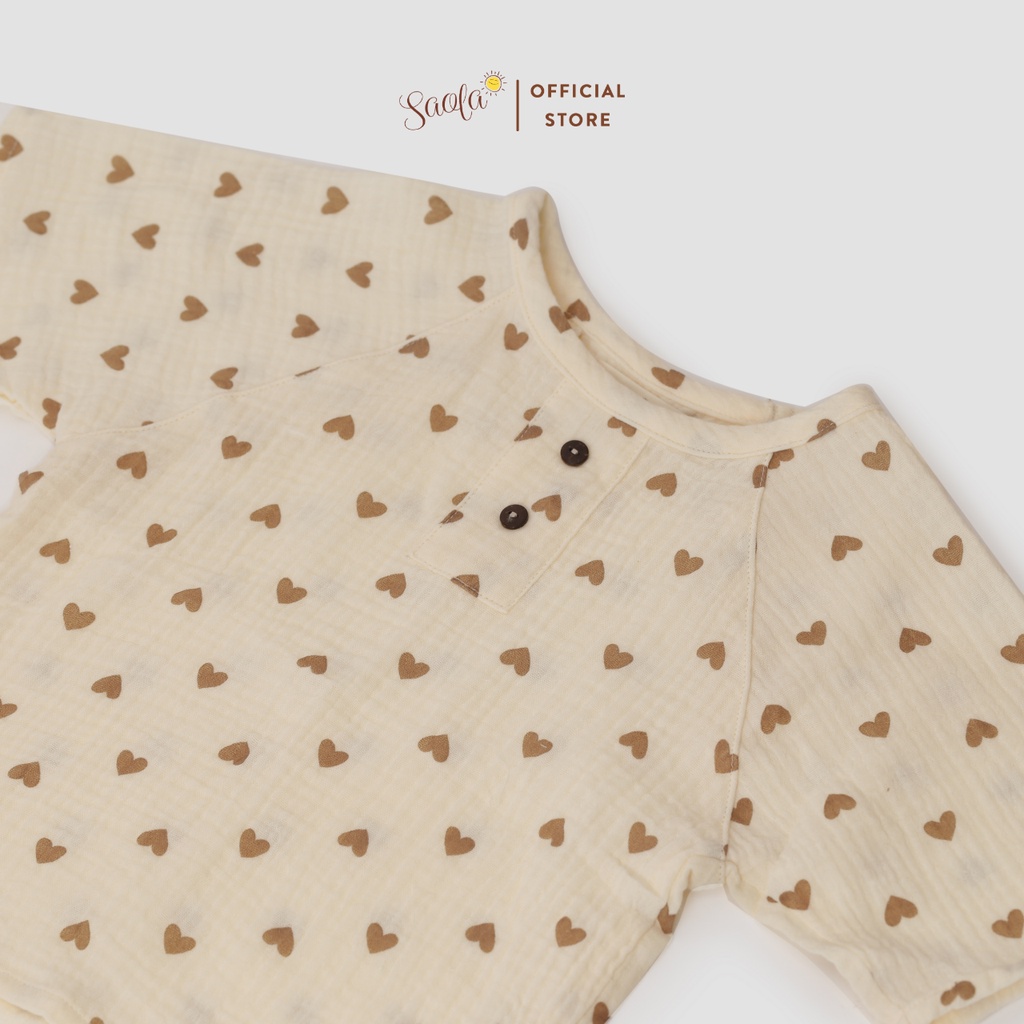 Bộ Áo Quần Cho Bé Trai/ Bé Gái Chất Liệu Muslin Thoáng Mát Mặc Hè -  ARMIN SET - SEM003 và SEM004 - SAOLA KIDS CLOTHING