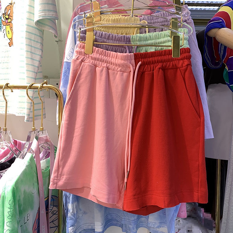 Quần Short Thể Thao Ống Rộng Màu Sắc Tương Phản Thời Trang Cho Nữ