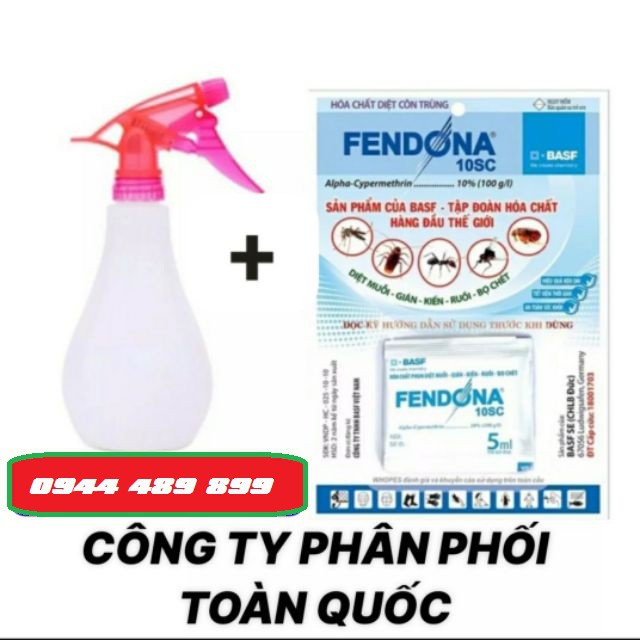 (Mua 10gói tặng bình xịt)Thuốc diệt gián kiến ruồi muỗi,bọ mạc côn trùng Fendona10SC gói 5ml