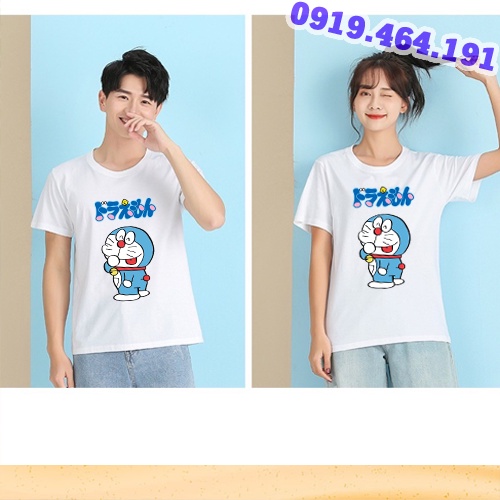 Áo thun doraemon mẫu 2023, vải cotton dày mịn mát, phong cách hàn quốc 2023, có tay lỡ