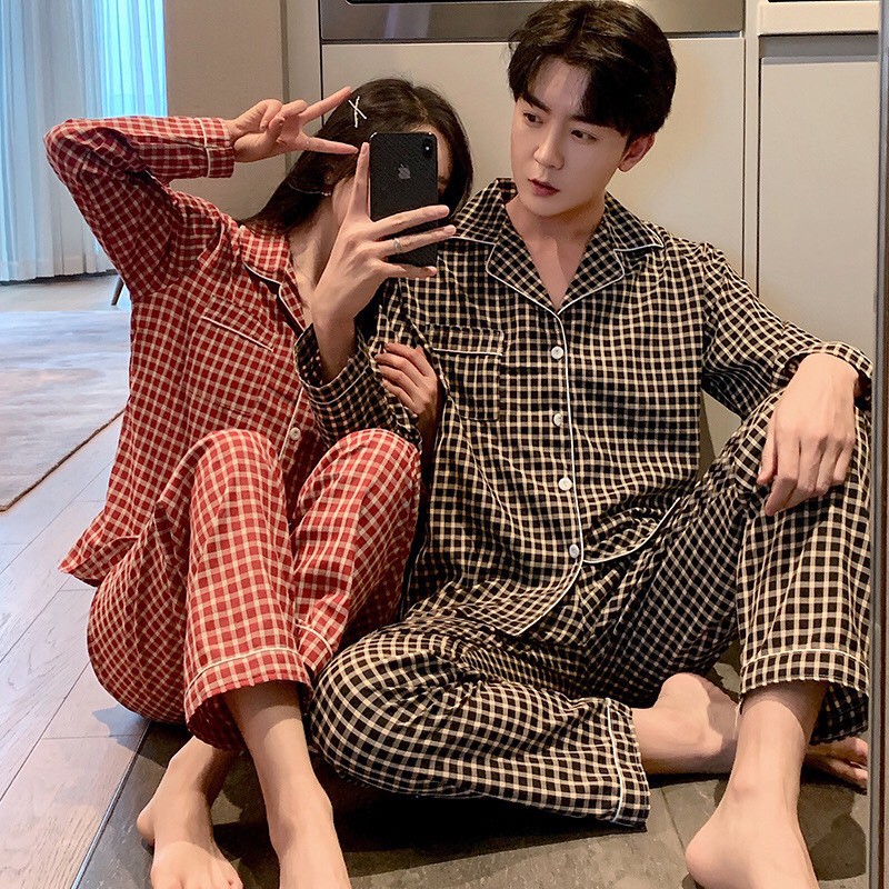 Đồ ngủ mặc couple nam nữ - Bộ pijama chất vải siêu mát dành cho các cặp đôi