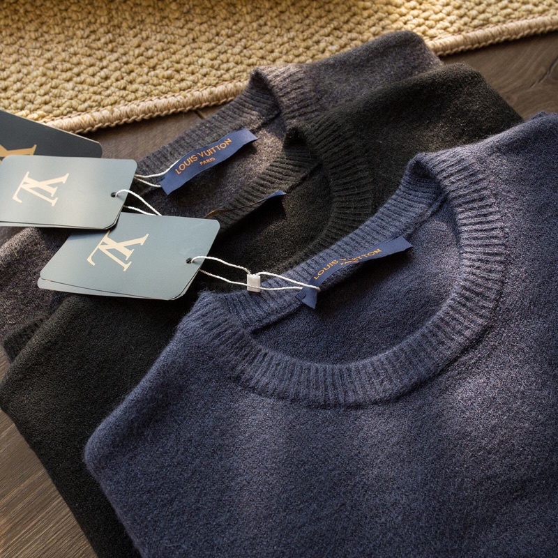 Áo len thời trang nam có 3 màu logo thương hiệu Louis Vuitton LV cao cấp mẫu mới