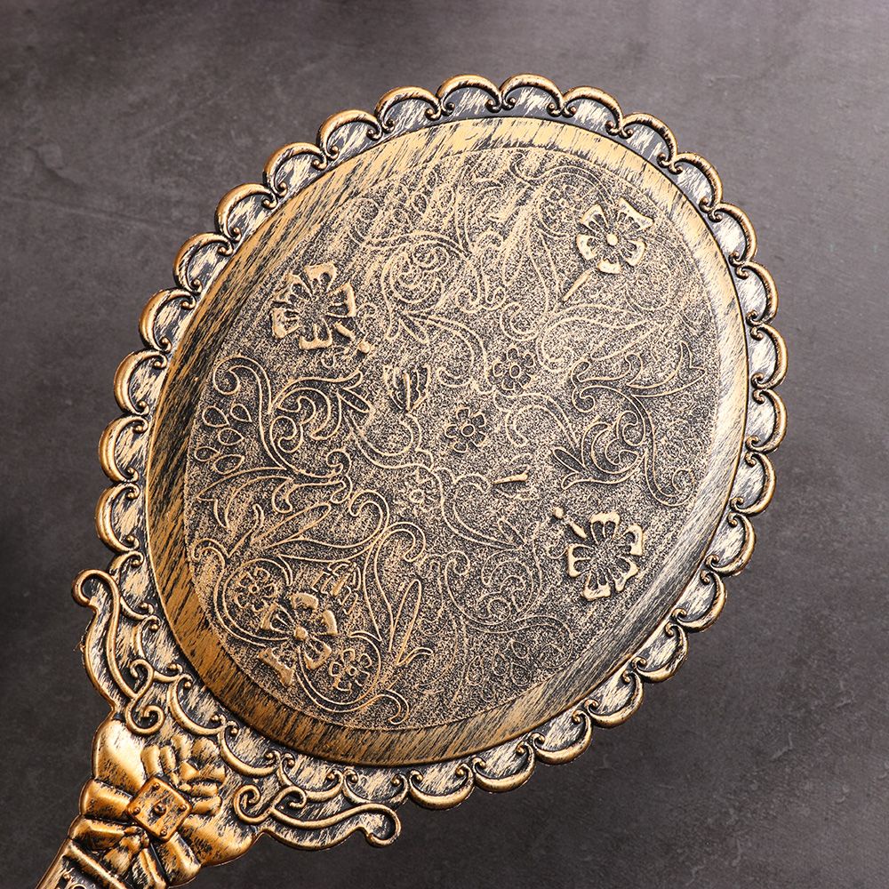 [Hàng mới về] Gương trang điểm cầm tay Mihan1 hình oval nhiều màu phong cách vintage dành cho nữ