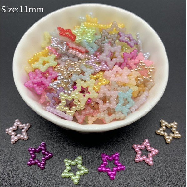 Set 100 Hạt Ngọc Trai Giả Nhiều Màu Sắc Dùng Để Trang Trí Thủ Công