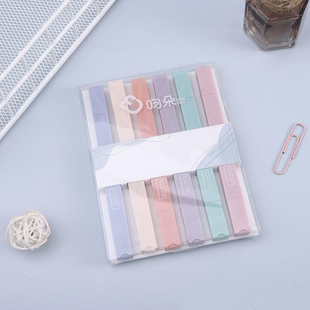 Bộ Bút Dạ Quang Ngòi Mềm Nhanh Khô Dùng Cho Trường Học DIY