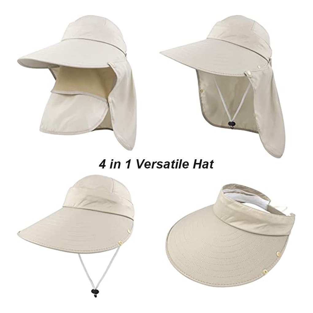 [ff86]Fishing Hat Wide Brim Adjustable Sun Hat Polyester Outdoor Sun Protection Cap for Hiking