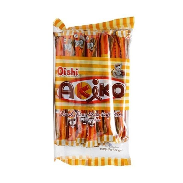 10 Bịch bánh que Akiko. Mỗi bịch gồm 20 que bánh ống nhân kem Akiko của oshi có 6 vị