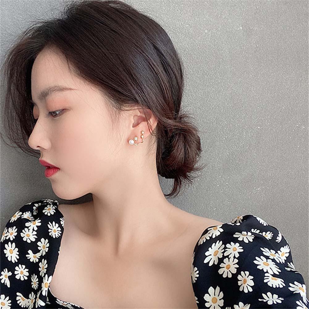 NEEDWAY Women Girls Pearl|Needle Korean Earrings