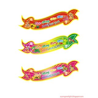 Tem dán năm mới - decal happy new year - Tem dán hủ hộp Happy New Year