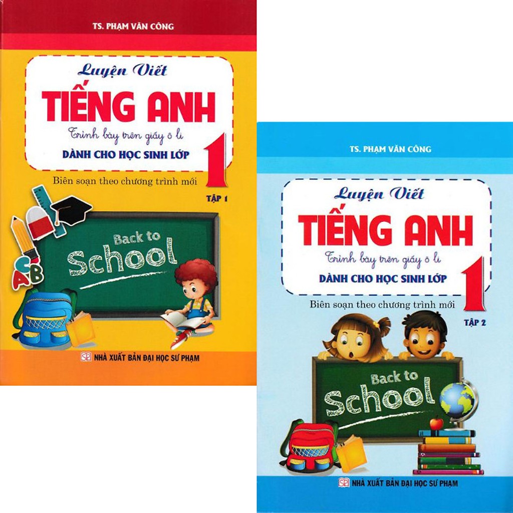 Sách - Combo Luyện Viết Tiếng Anh - Trình Bày Trên Giấy Ô Li - Dành Cho Học Sinh Lớp 1 (Bộ 2 quyển)