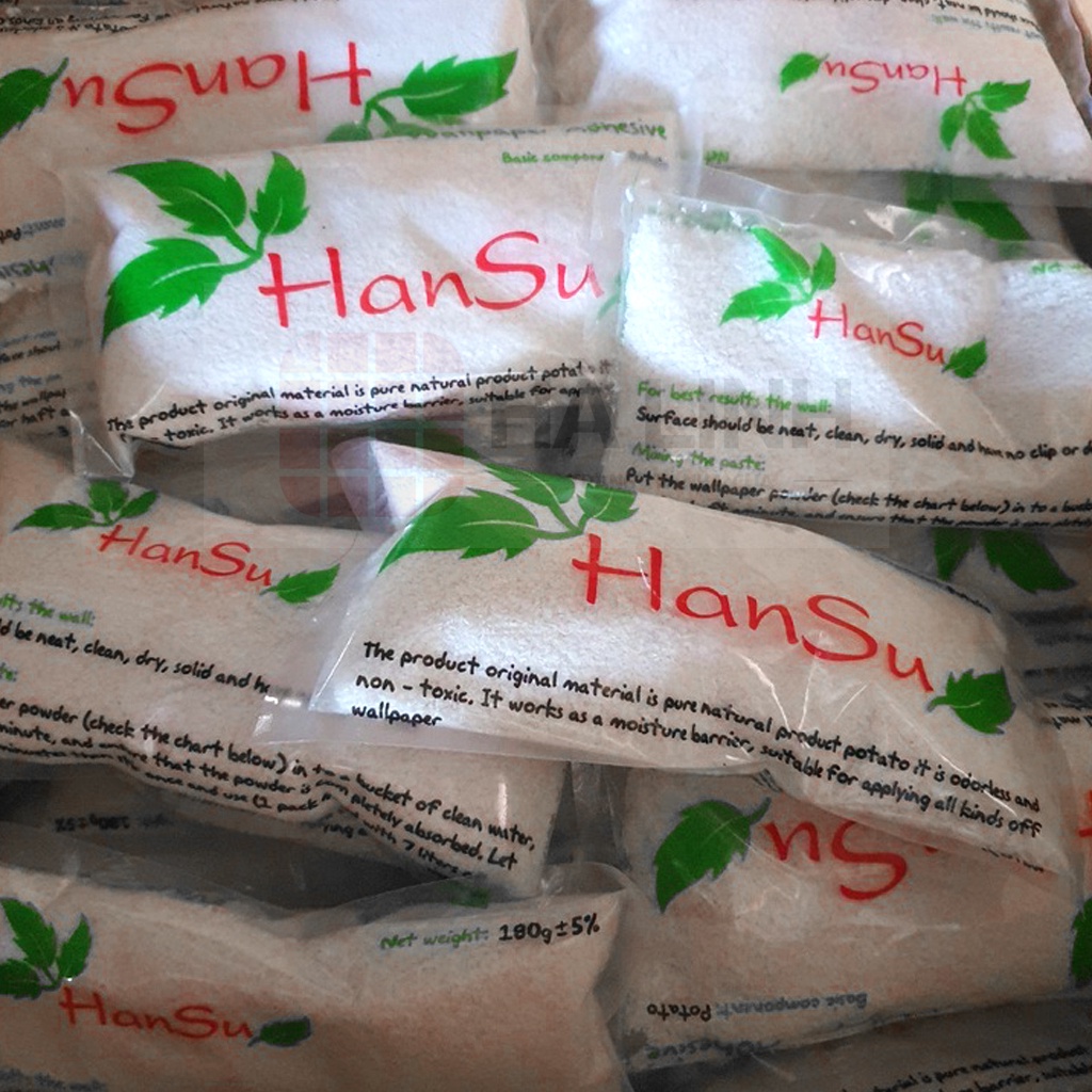 Keo Bột Dán Tường Hàn Quốc HANSU Nhập Khẩu Loại Tốt Túi 180g - Trang Trí Hà Linh