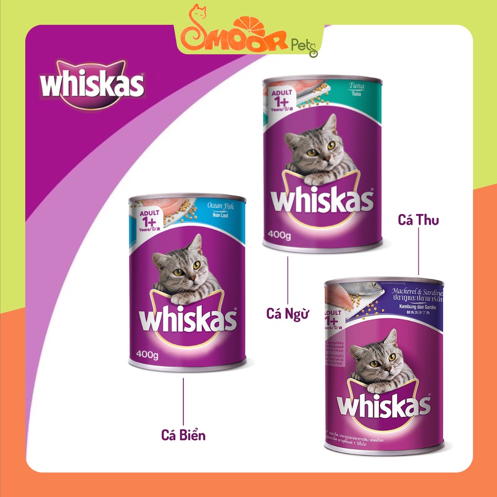 Pate Whiskas cho mèo lớn lon 400gr - Pate mèo Whiskas