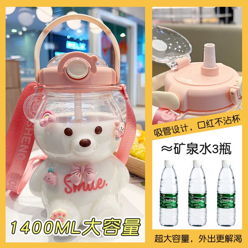 Bình Đựng Nước 1100ml Hình Gấu Dễ Thuong Tôn Lên Cá Tính Trẻ Trung Năng Động