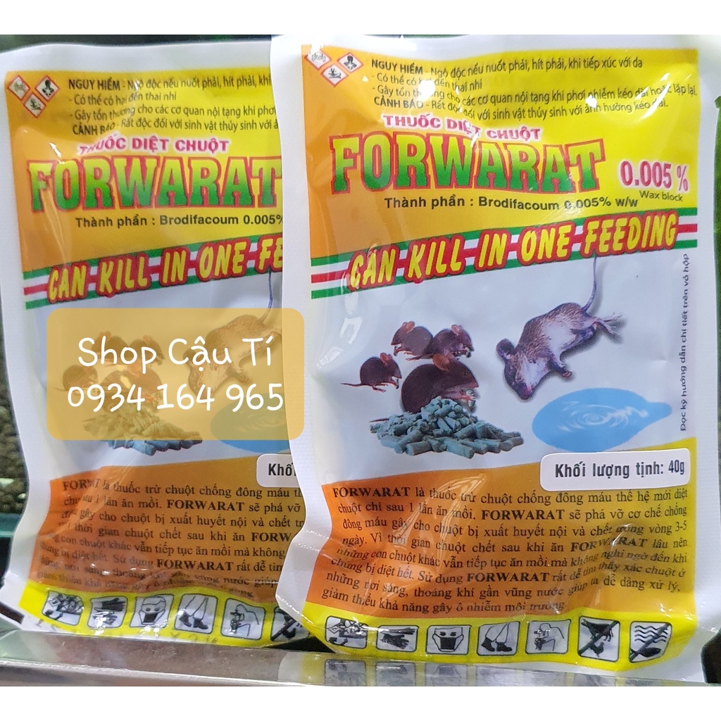Bả diệt chuột Forwarat 0.005 wax block - Gói 40g