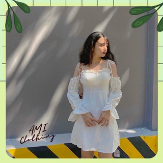 Đầm nữ cột dây hở vai có mút ⭐ váy hở vai tiểu thư ⭐