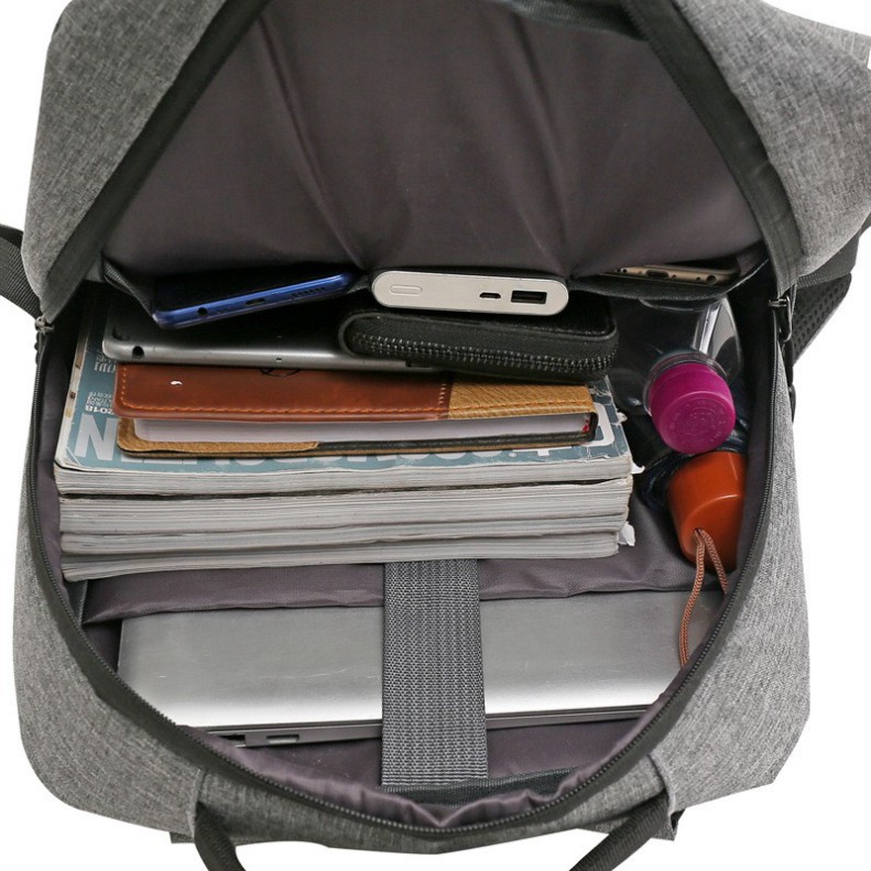 [HÀNG XỊN] Balo đựng laptop, balo đi học kiểu dáng Basic, nhiều ngăn tiện lợi có kèm cổng sạc USB