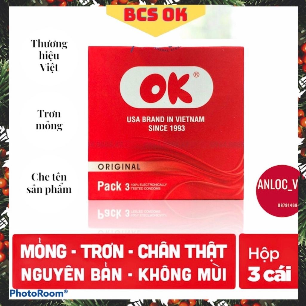 Bao cao su ok bcs siêu mỏng dẻo dai cảm giác thật chính hãng giá rẻ hương dâu