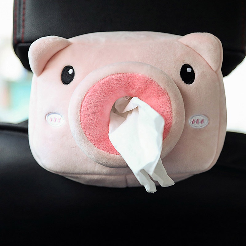 Hộp đựng khăn giấy hình thú nhồi bông dễ thương cho xe hơi