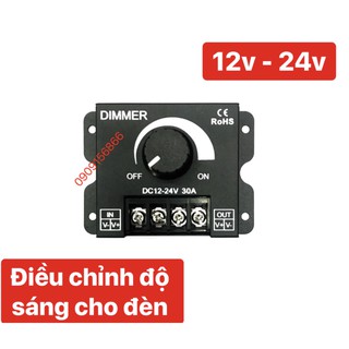 Dimmer điều chỉnh chiết áp độ sáng cho đèn 12v - 24v