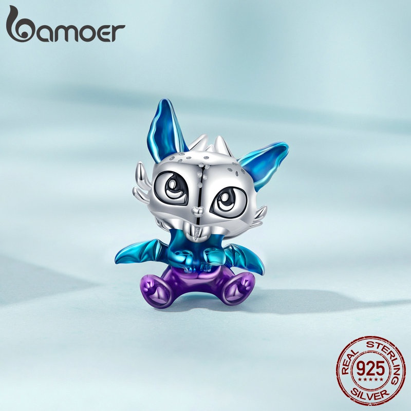 Mặt trang sức BAMOER bạc 925 thiết kế rồng bay đáng yêu độc đáo