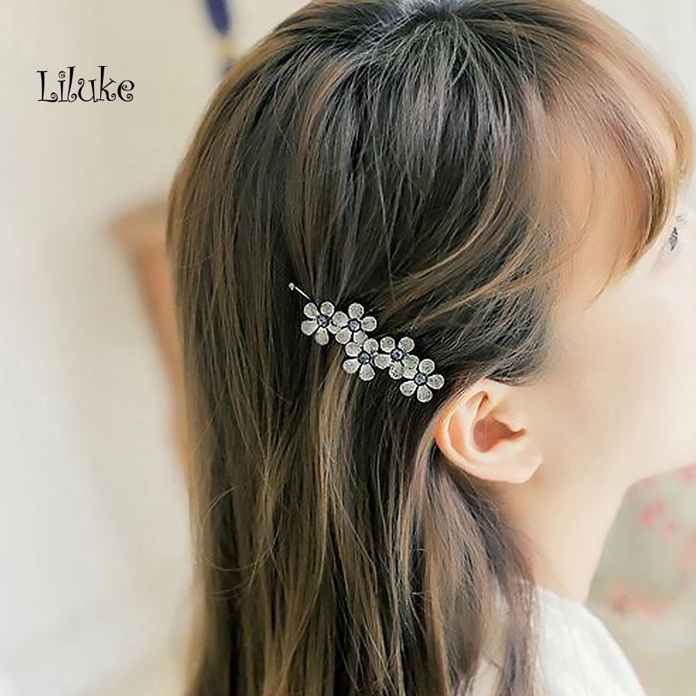 Kẹp Tóc Hoa Đính Đá Lấp Lánh Thời Trang Cho Nữ