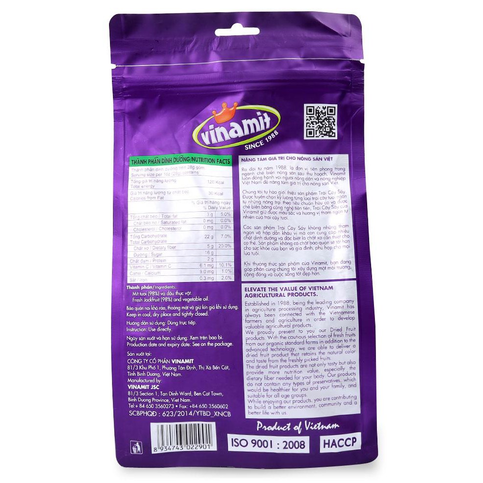 [ Yams Mart ] Mít Sấy Vinamit Gói 250G