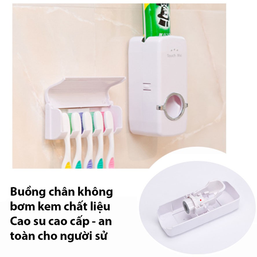 Bộ dụng cụ nhả kem đánh răng kèm giá đựng bàn chải HouseTech