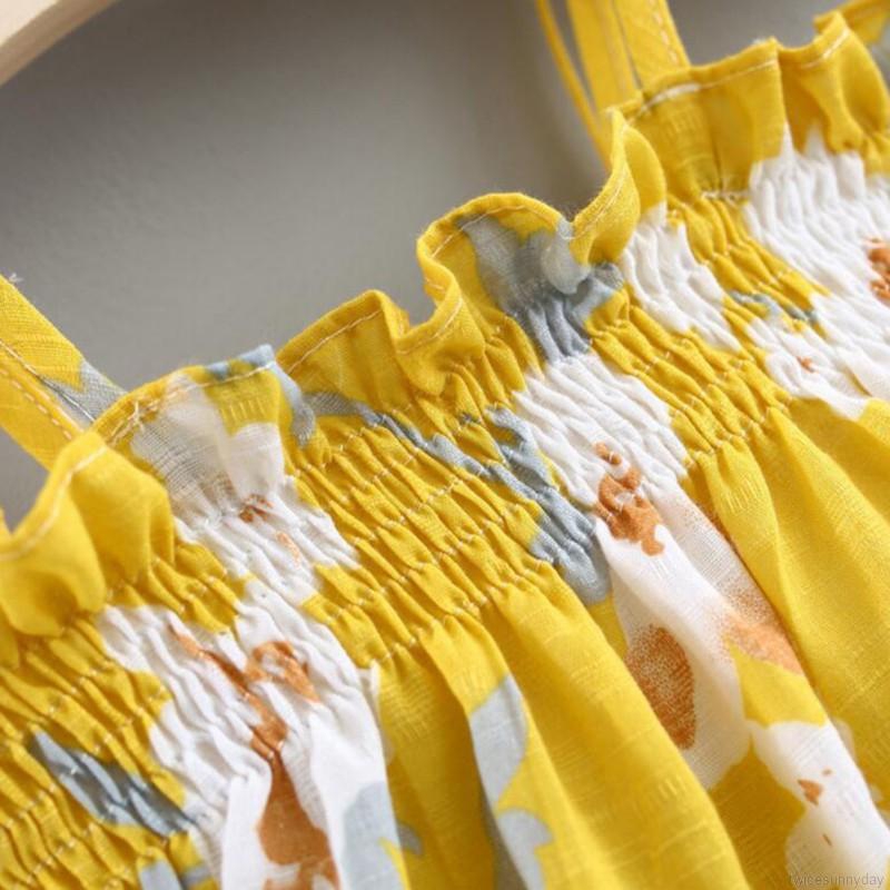 ☀ sunny ღ Set áo hoa không tay + quần short + Băng đô nơ đáng yêu cho bé gái