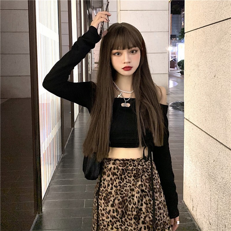 Bộ Áo Croptop + Chân Váy Hoạ Tiết Da Báo Phong Cách Hàn Quốc | BigBuy360 - bigbuy360.vn