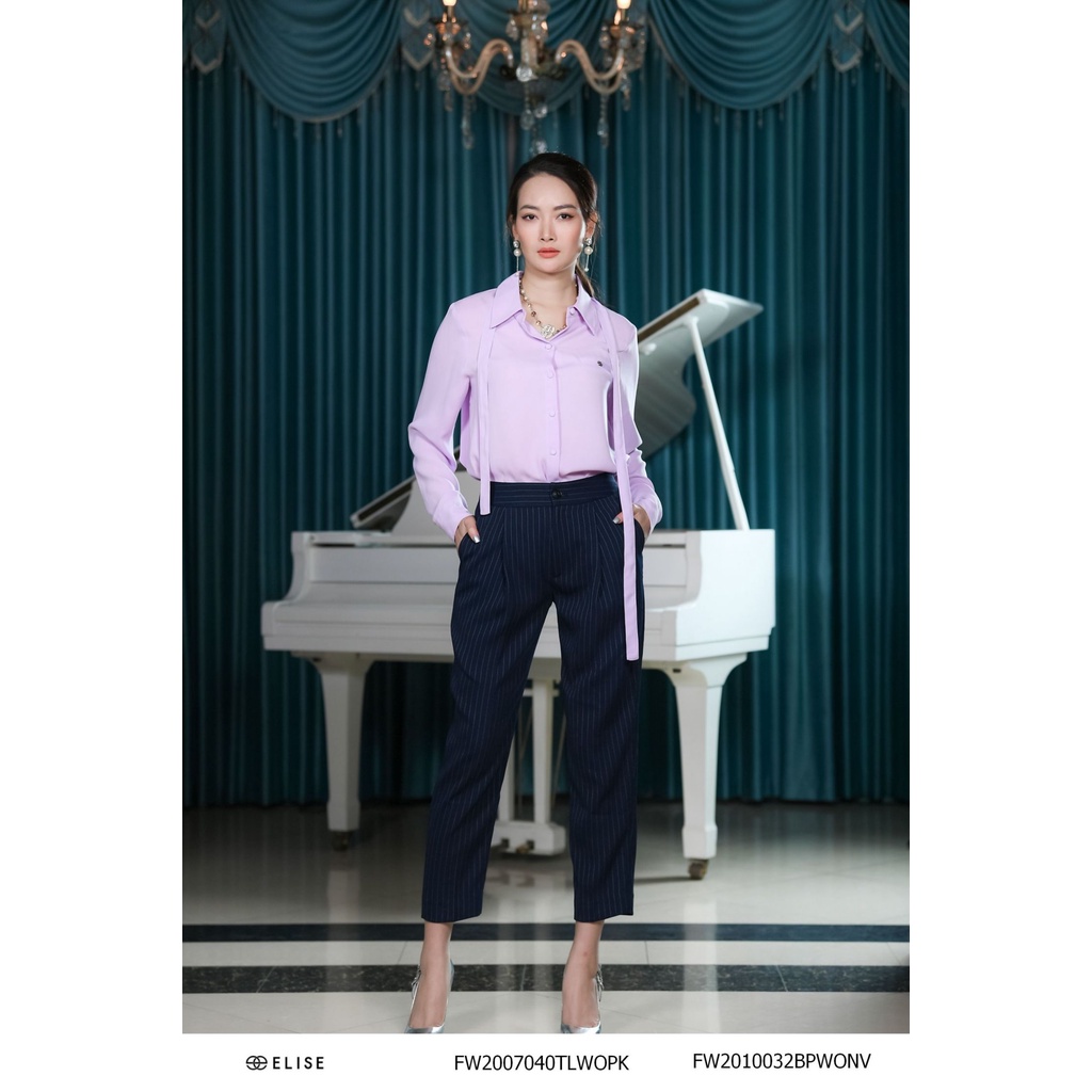 Set Vest tím than kẻ Elise