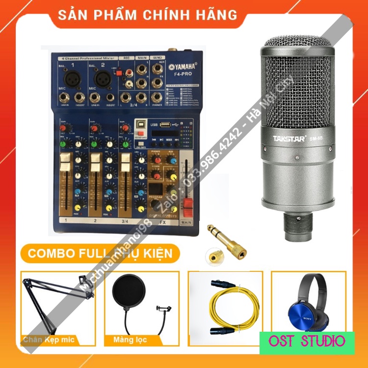 Trọn Bộ Mixer F4 PRO Yamaha Mic Thu Âm SM8B . Âm Thanh Sống Động , Độ Vang Cực Hay . Dễ Dàng Lắp Đặt . Bảo Hành 12 Tháng