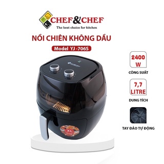 [ FREE SHIP ] NỒI CHIÊN KHÔNG DẦU CHIÊN NƯỚNG CHEF&amp;CHEF YJ-706S 7.7L CÓ ĐẢO HÀNG CHÍNH HÃNG BẢO HÀNH 1 NĂM