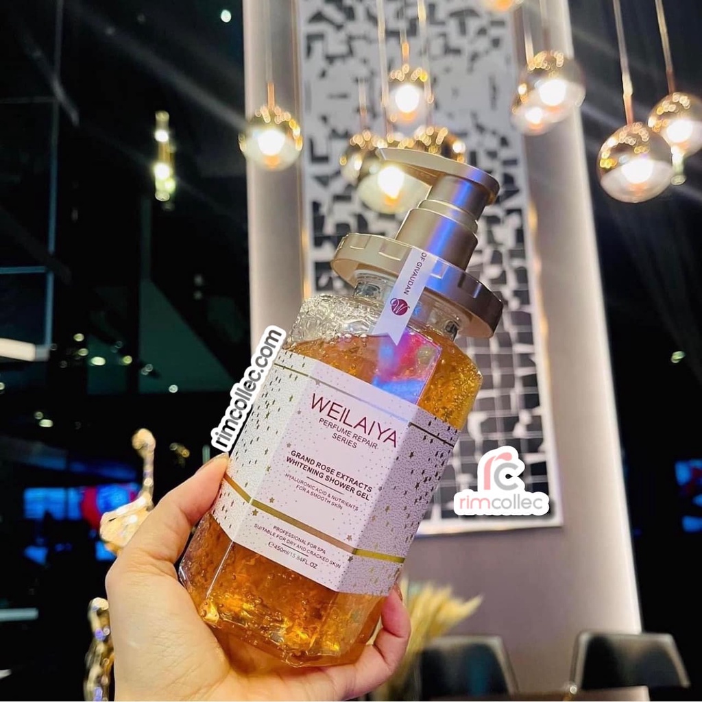 Sữa tắm trắng da weilaiya cánh hoa hồng Damask