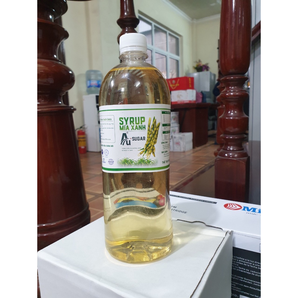đường nước pha chế - đường mía xanh cao cấp chai 1 lít