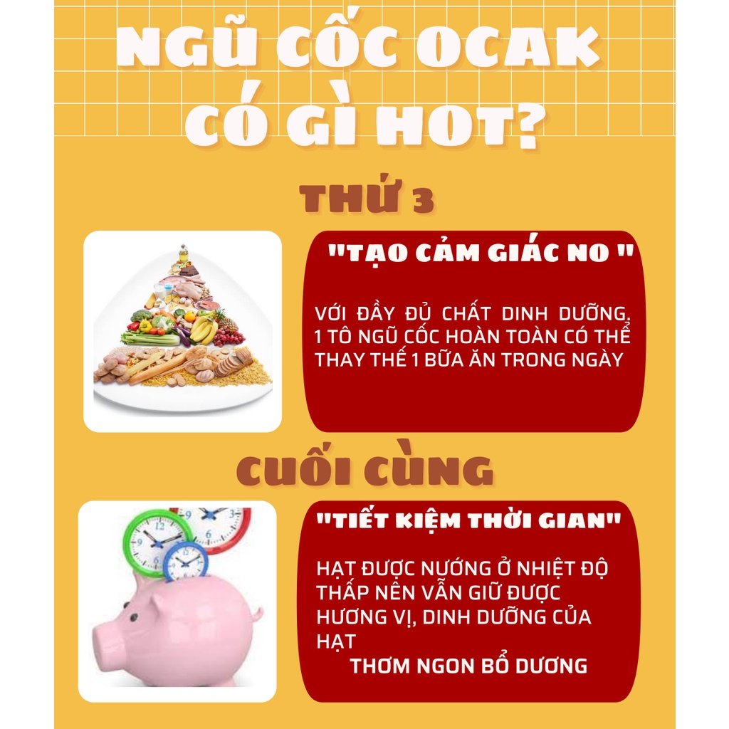 Ngũ cốc giảm cân viên sữa chua hoa quả Ocak/Ngũ cốc ăn kiêng với granola siêu hạt cùng hoa quả dinh dưỡng OCAK HOUSE