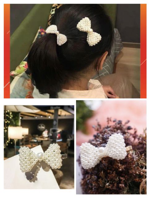 Kẹp Tóc Đính Hạt Hình Nơ Siêu Xinh