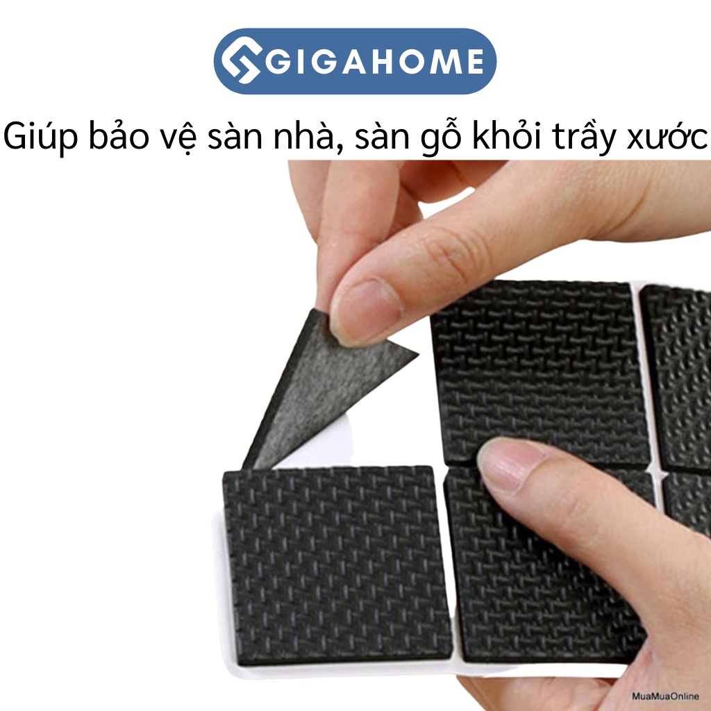 Combo 30 Miếng Dán Chân Bàn Ghế GIGAHOME Hình Vuông Tránh Trầy Xước Sàn Giảm Ồn 4793