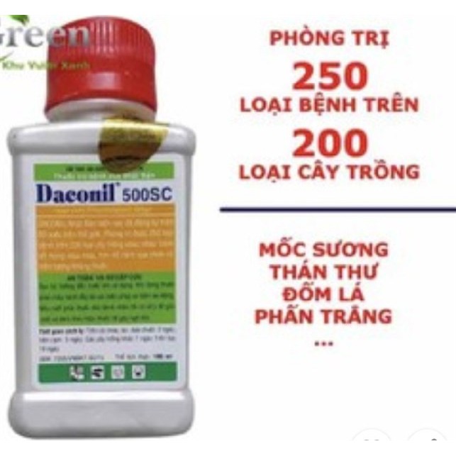 Thuốc trừ nấm bệnh Daconil 500sc đặc trị mốc sương, thán thư, đốm lá, phấn trắng.