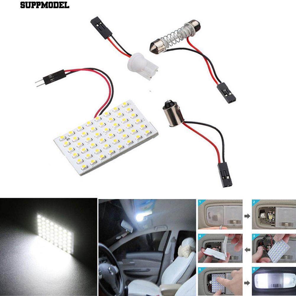 Bảng Đèn Led Smd 48 Bóng T10 4w 12v Ánh Sáng Trắng Cho Xe Hơi