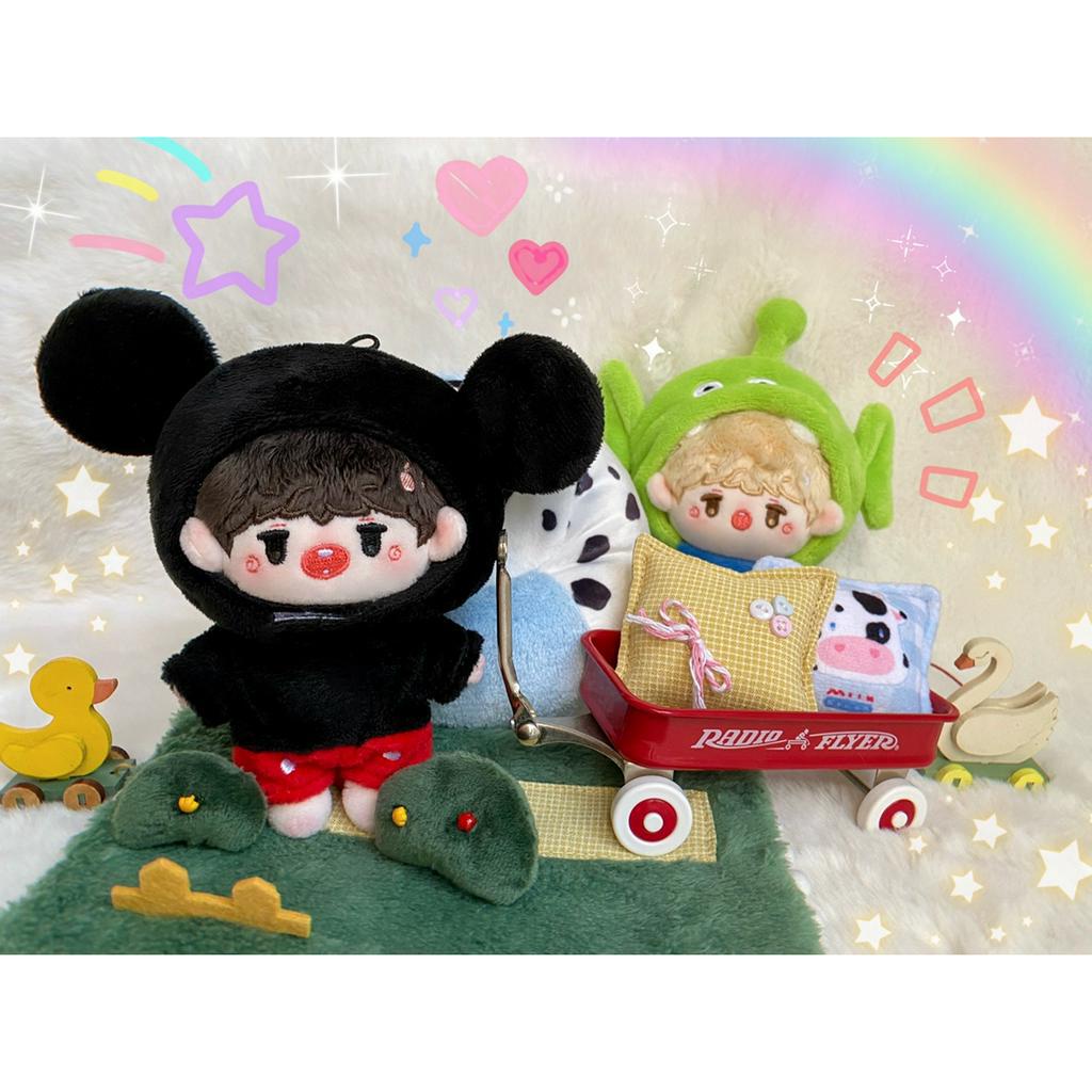 Outfit doll 10cm/20cm hình alien, mickey, pikachu đáng yêu