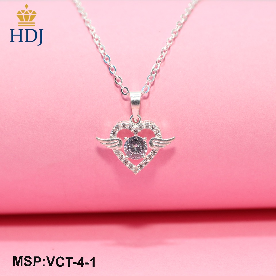 Dây chuyền nữ bạc 925 hình đôi cánh thiên thân đính đá đẹp sang trọng trang sức cao cấp HDJ mã VCT-4-1 Hàng VIP