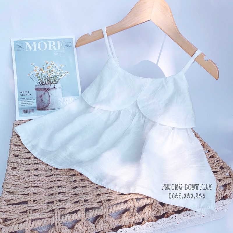 Áo 2 dây cho bé gái chất đũi xước Royal Kids